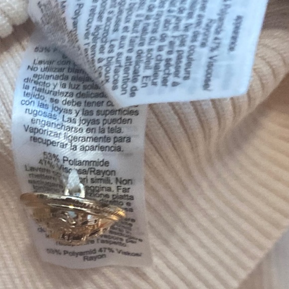 Karen Millen Viscose Blend Dry Handle Rib V Neck Military Rim Knit Top Size Smal - Picture 6 of 11